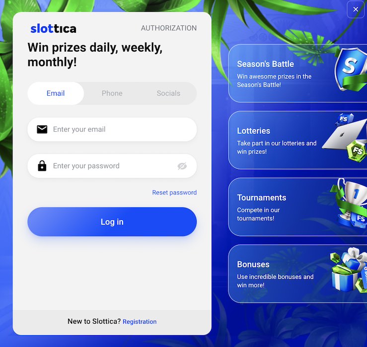 slottica login